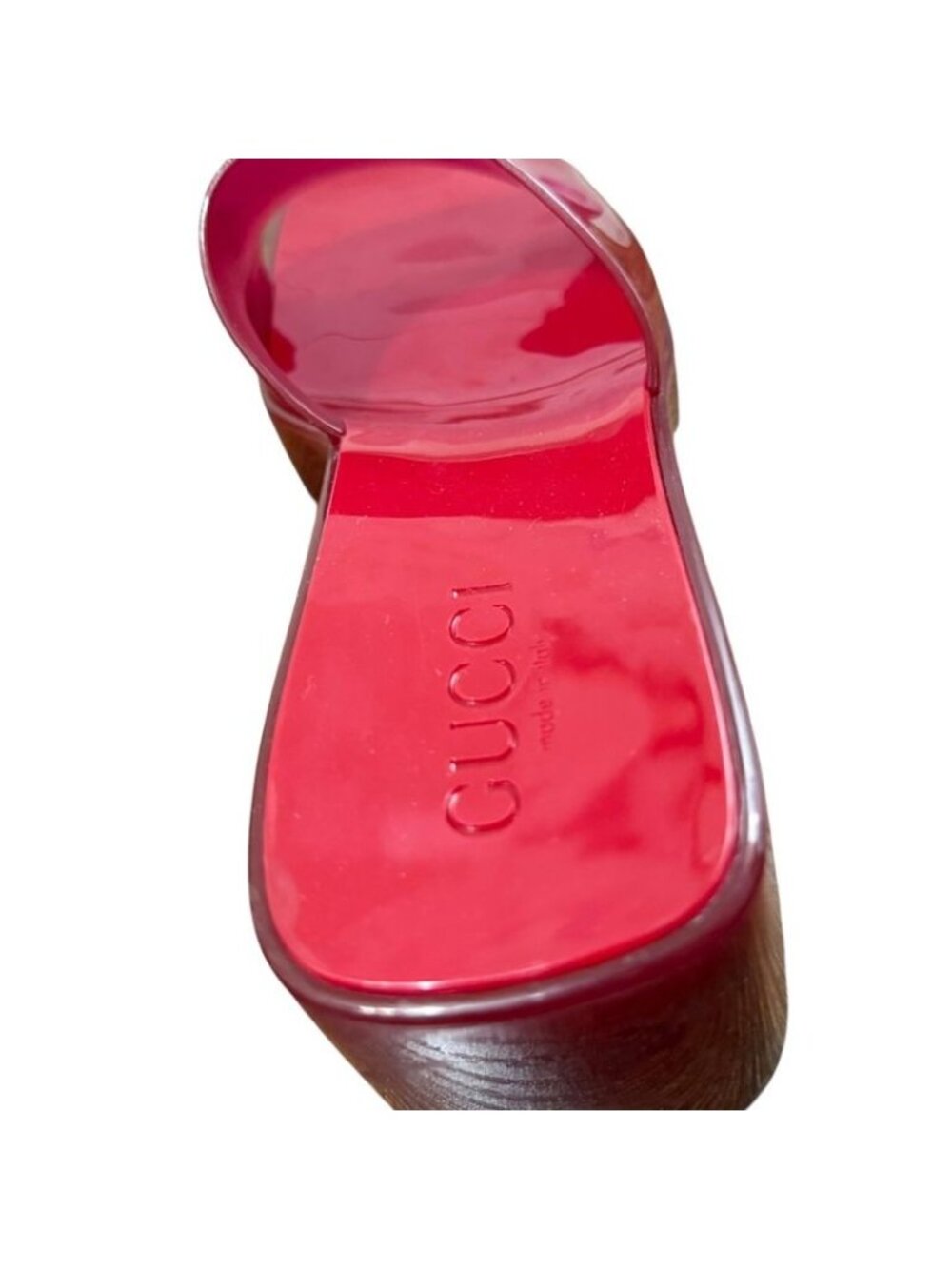Gucci Rubber Logo Sandals Red - Picture 9 of 9